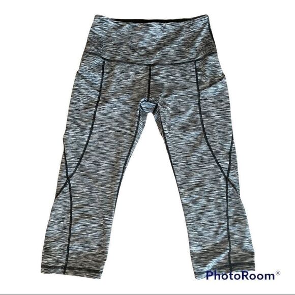 ODODOS marled look wide waistband crop leggings - Picture 4 of 4